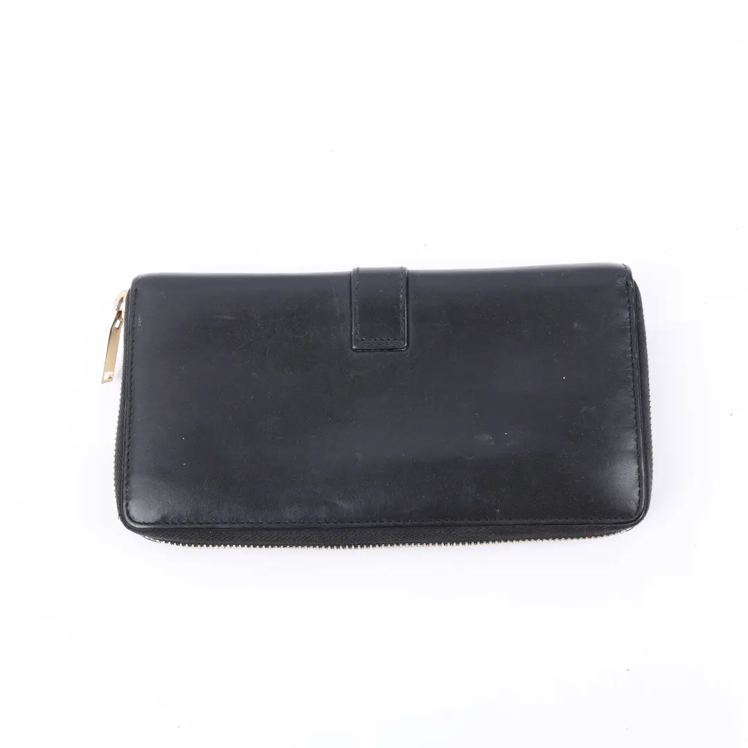 Saint Laurent Ligne YSL Black Leather Wallet