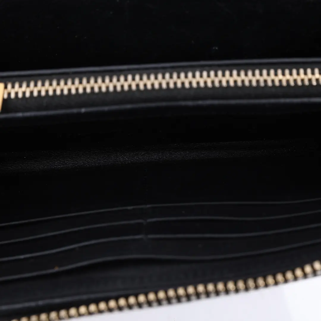 Saint Laurent Ligne YSL Black Leather Wallet