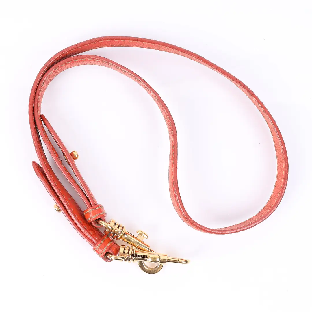Miu Miu Braided Handle Orange Leather Shoulder Bag