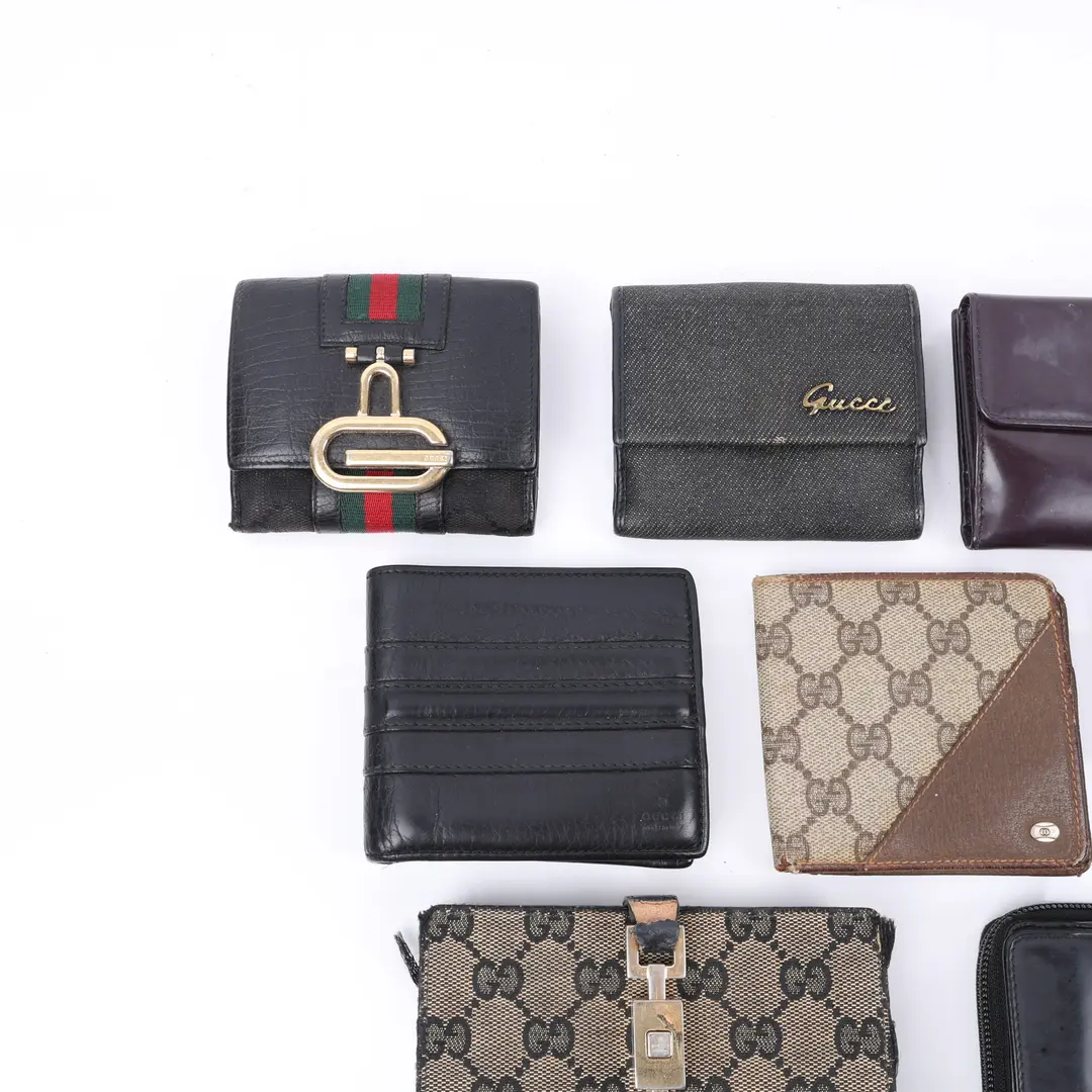 Gucci Vintage GG Canvas Leather Wallet Lot of 10