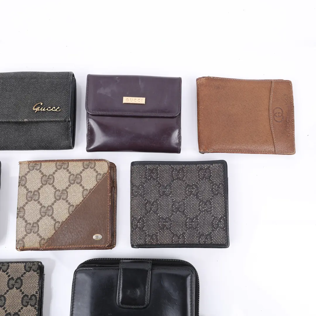 Gucci Vintage GG Canvas Leather Wallet Lot of 10