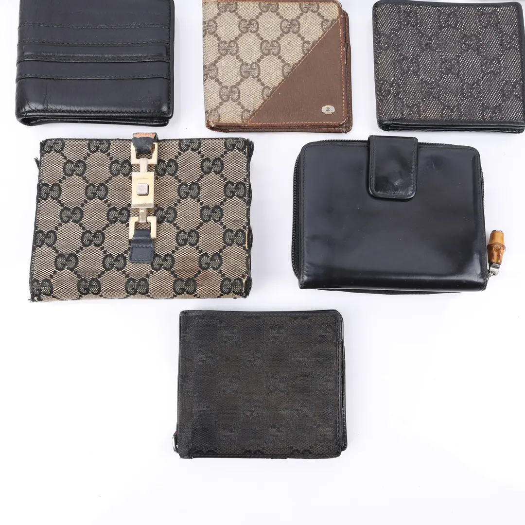 Gucci Vintage GG Canvas Leather Wallet Lot of 10