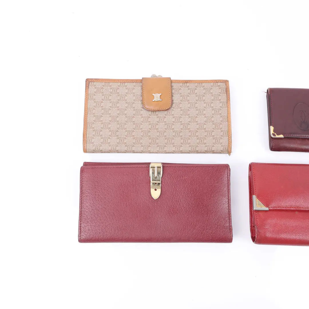Vintage Celine Cartier YSL Leather Wallet Set