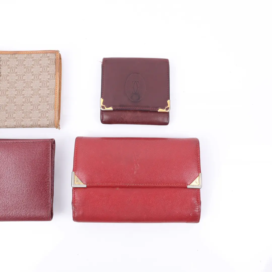 Vintage Celine Cartier YSL Leather Wallet Set