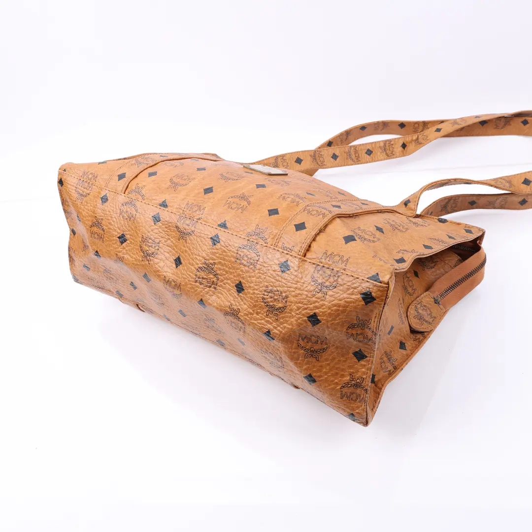 MCM Visetos Brown Canvas Shoulder Bag