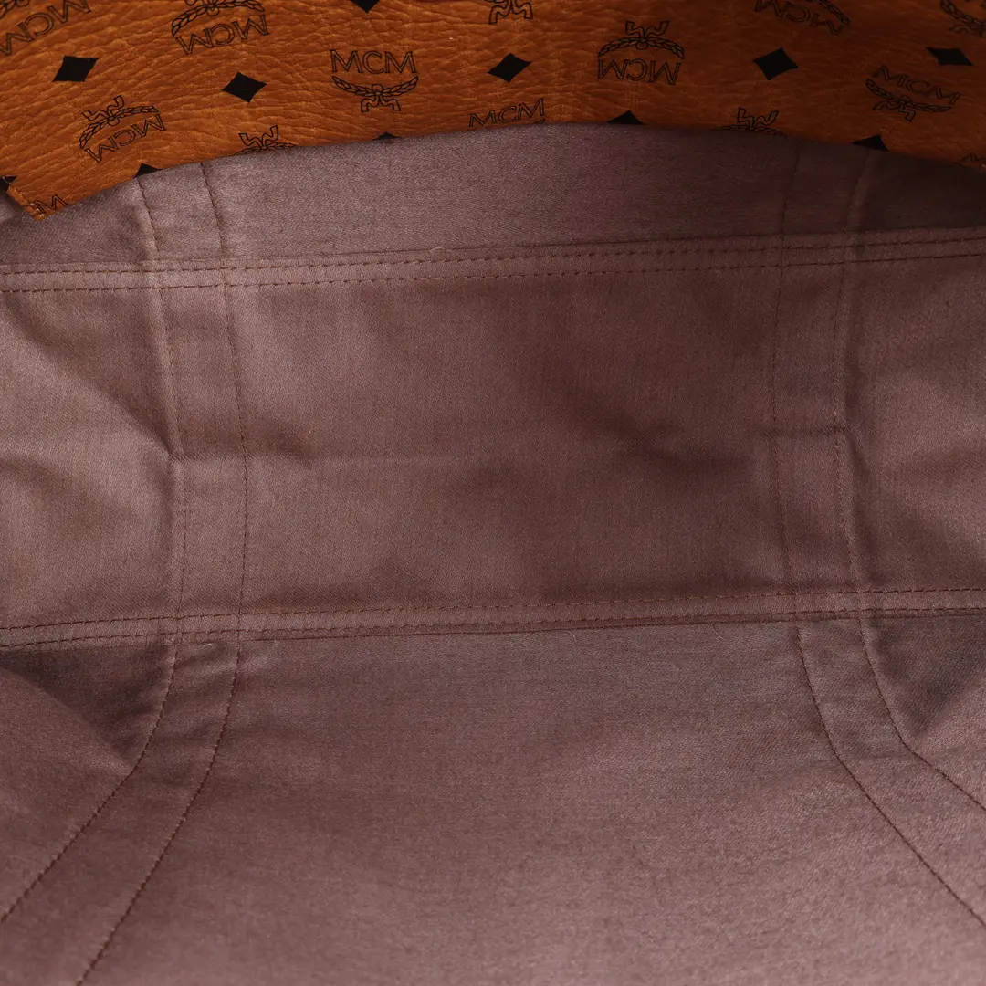 MCM Visetos Brown Canvas Shoulder Bag