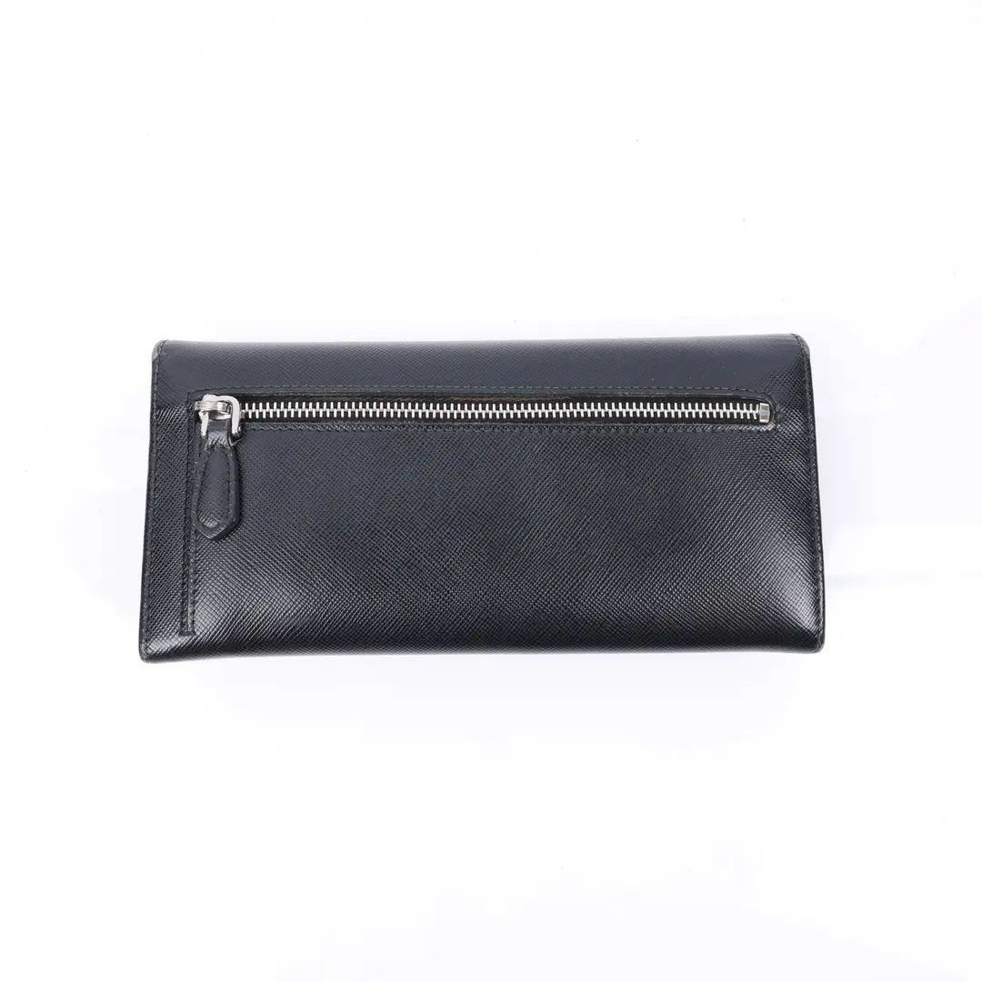 Prada Saffiano Metal Black Leather Wallet