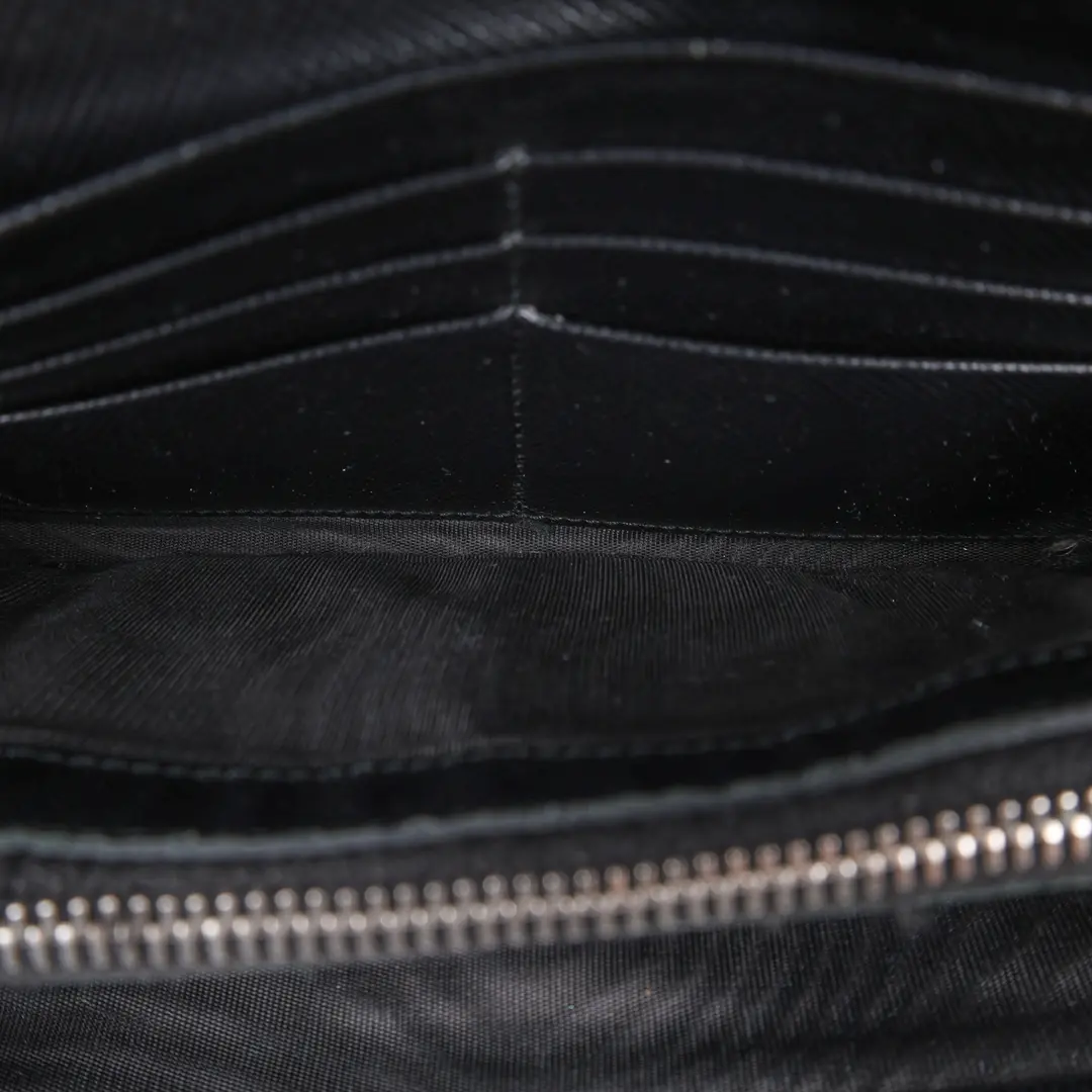Prada Saffiano Metal Black Leather Wallet