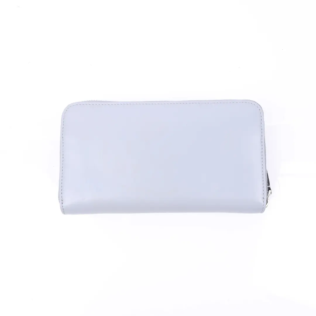Fendi Rainbow Studded Blue Leather Zip Around Wallet