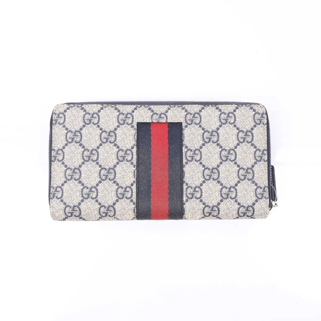 Gucci Ophidia Blue GG Supreme Zippy Wallet