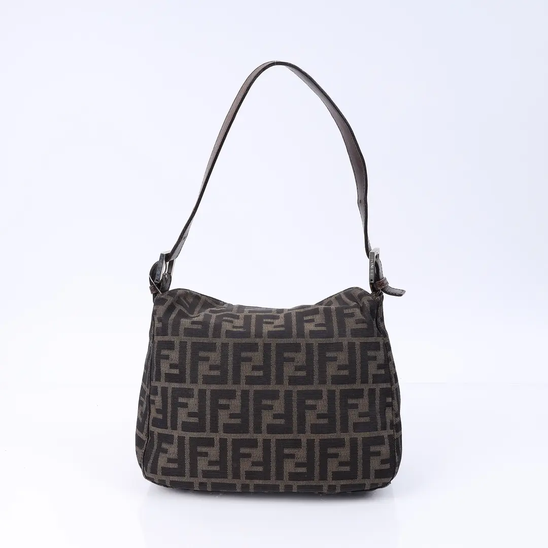 Fendi Zucca Brown Canvas Shoulder Bag