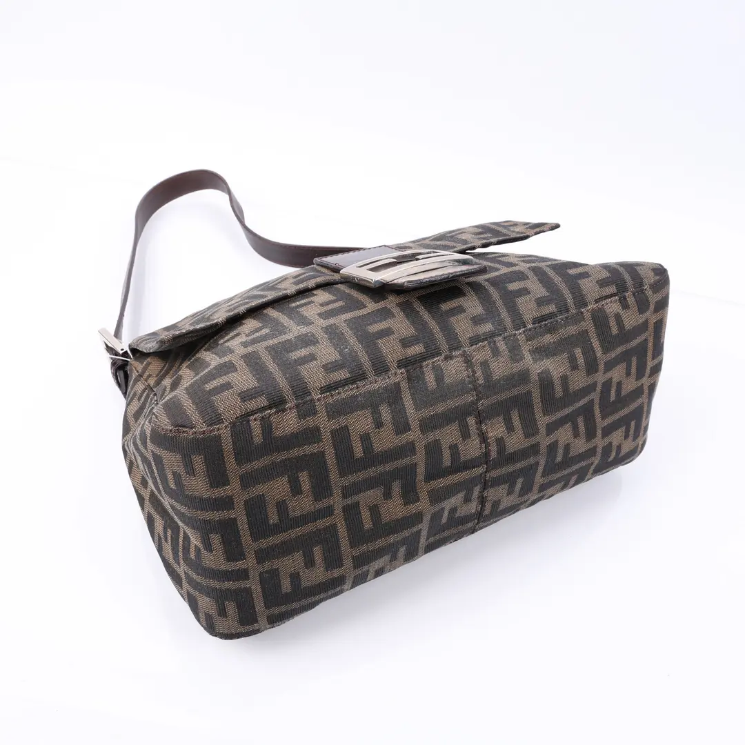 Fendi Baguette Brown Zucca Canvas Shoulder Bag