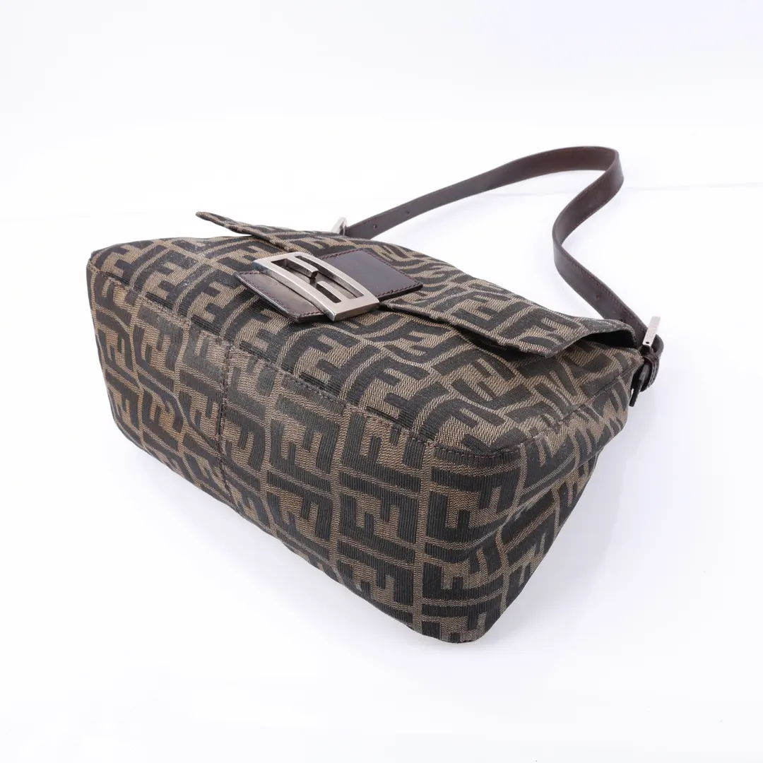 Fendi Baguette Brown Zucca Canvas Shoulder Bag