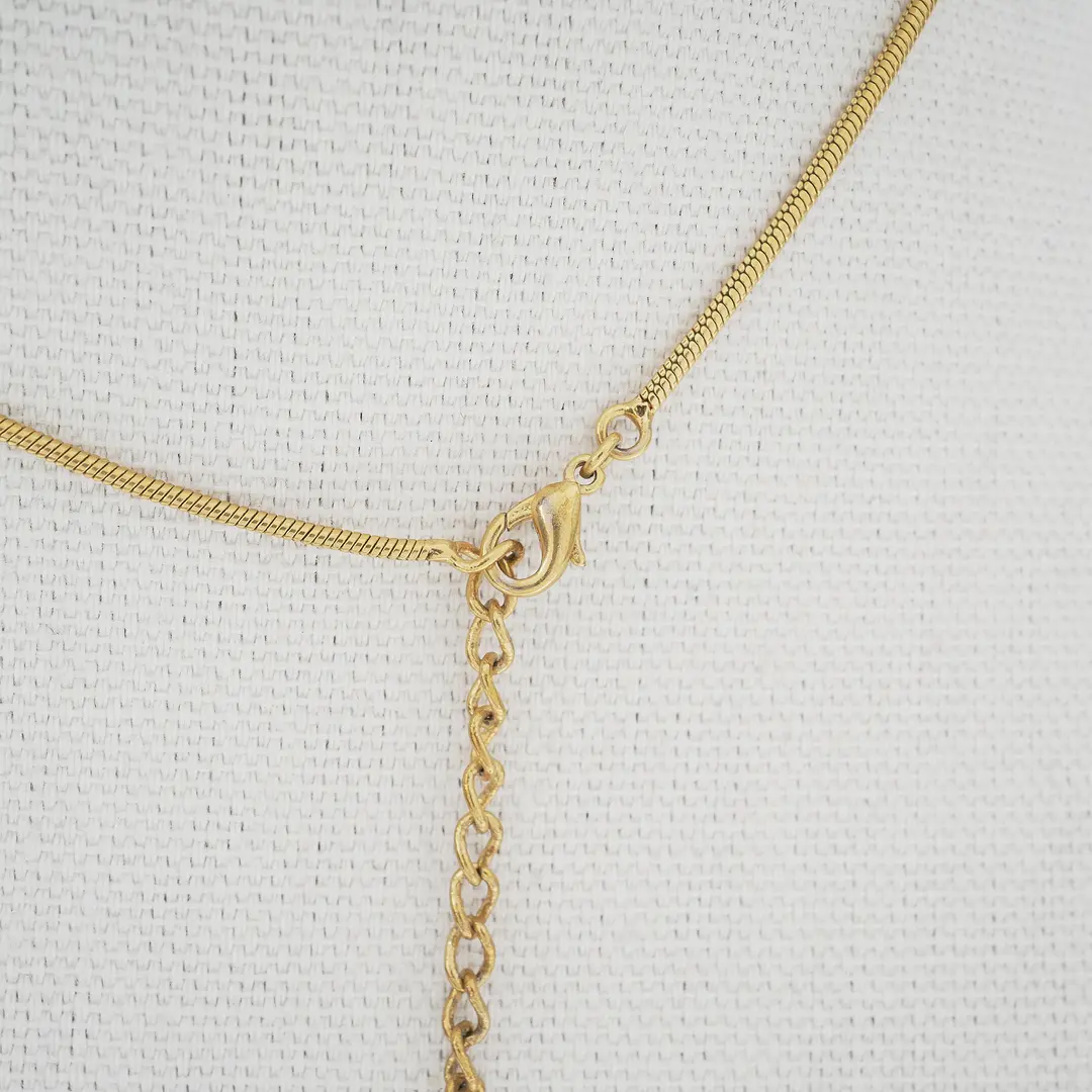 Dior D Logo Gold Plated Pendant Necklace
