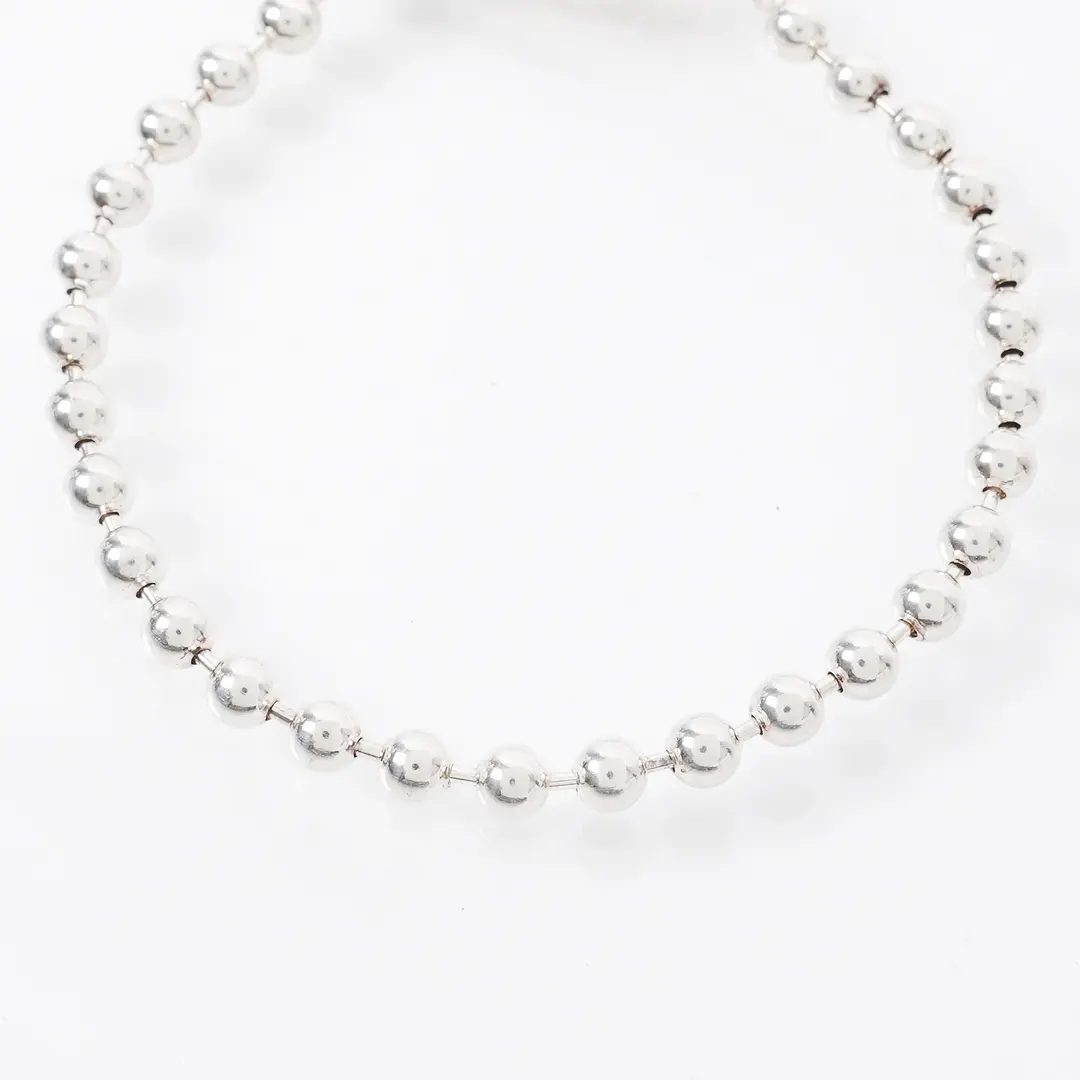 Gucci Trademark Heart Silver Ball Chain Bracelet