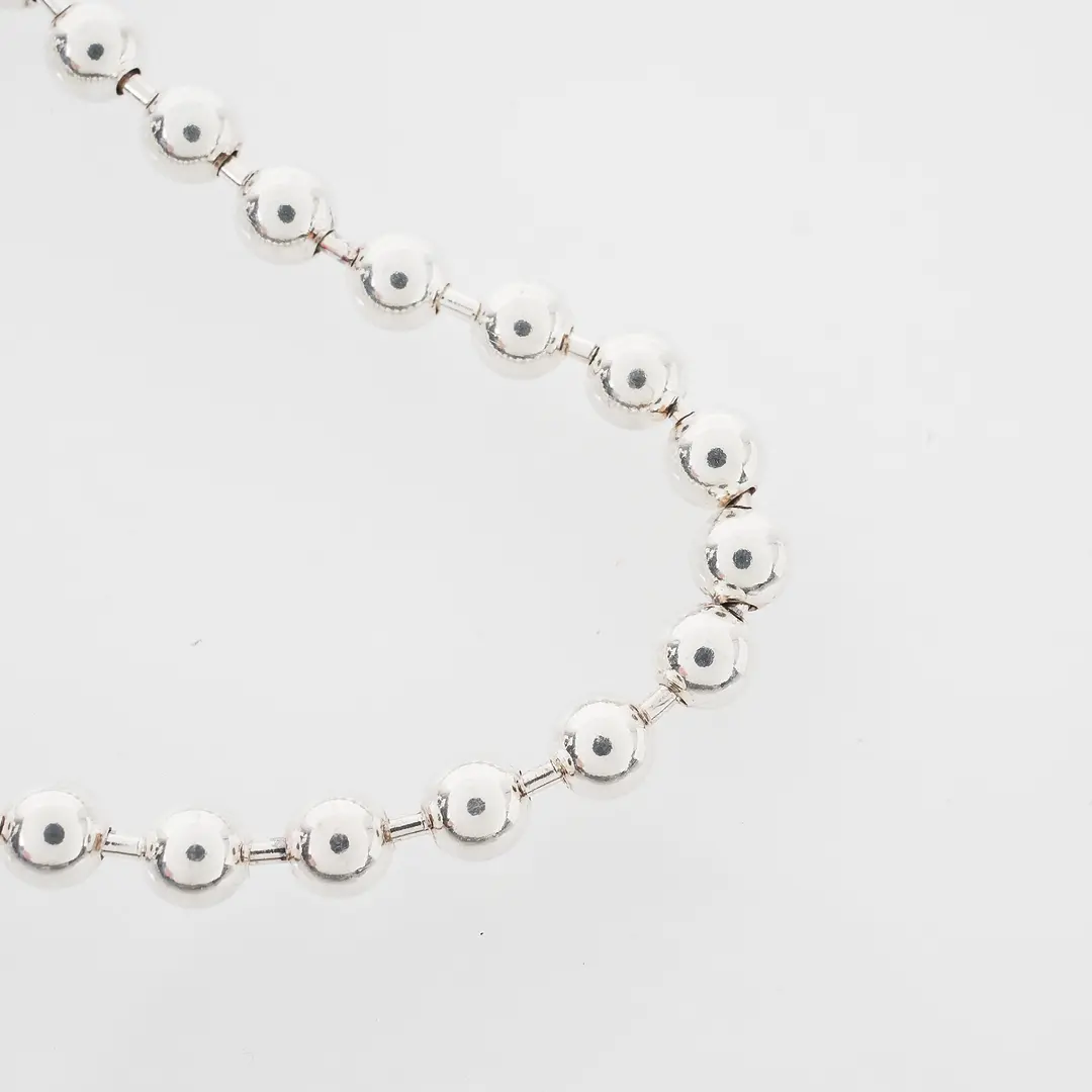 Gucci Trademark Heart Silver Ball Chain Bracelet