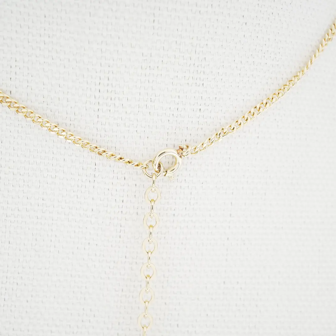 Dior CD Logo Gold Rhinestone Pendant Necklace
