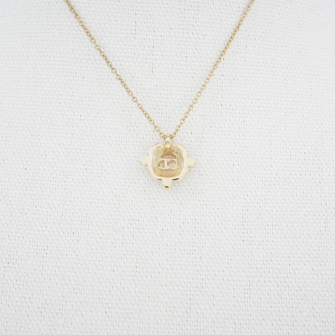 Dior CD Navy Gold Black Enamel Necklace