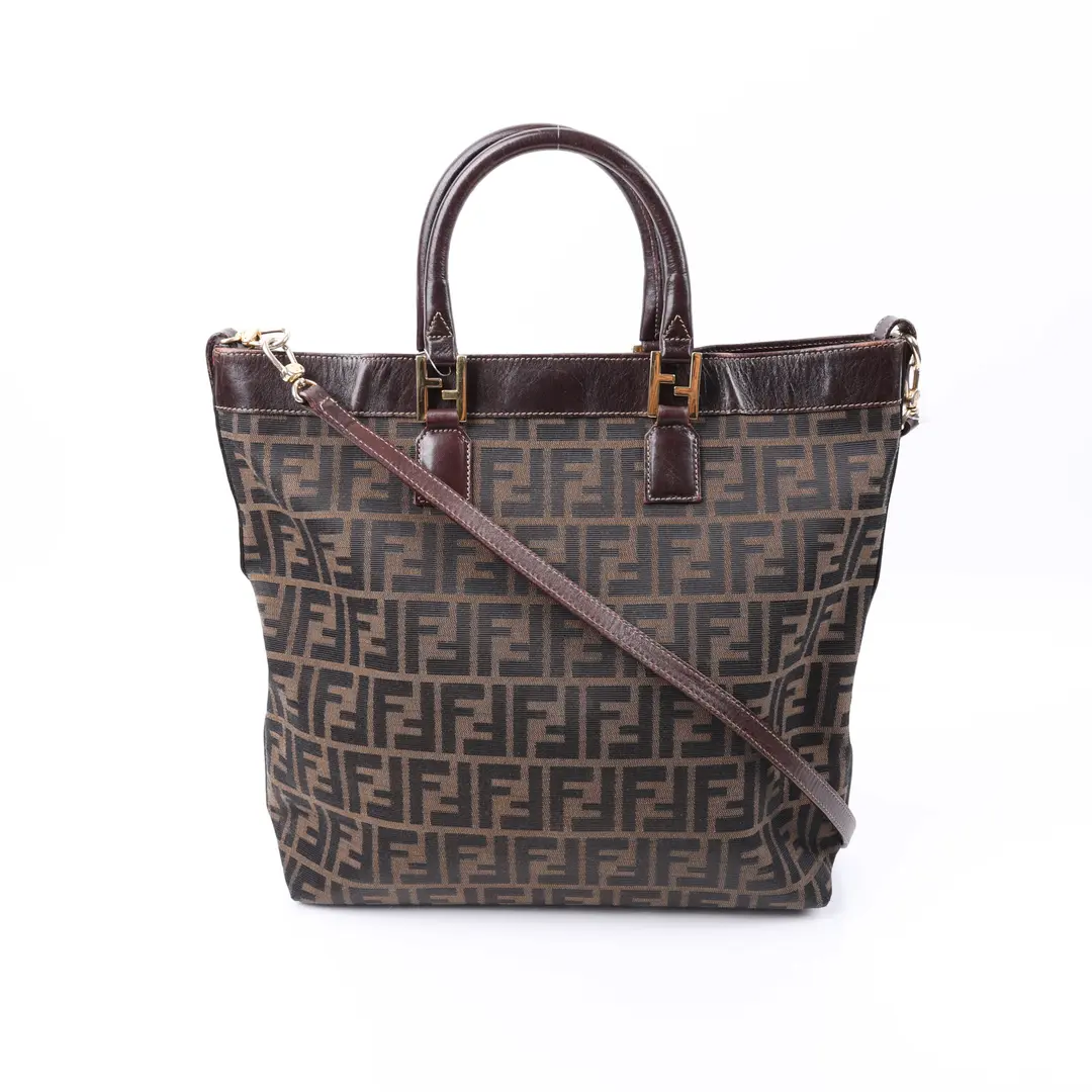 Fendi Zucca Brown Canvas Tote Bag