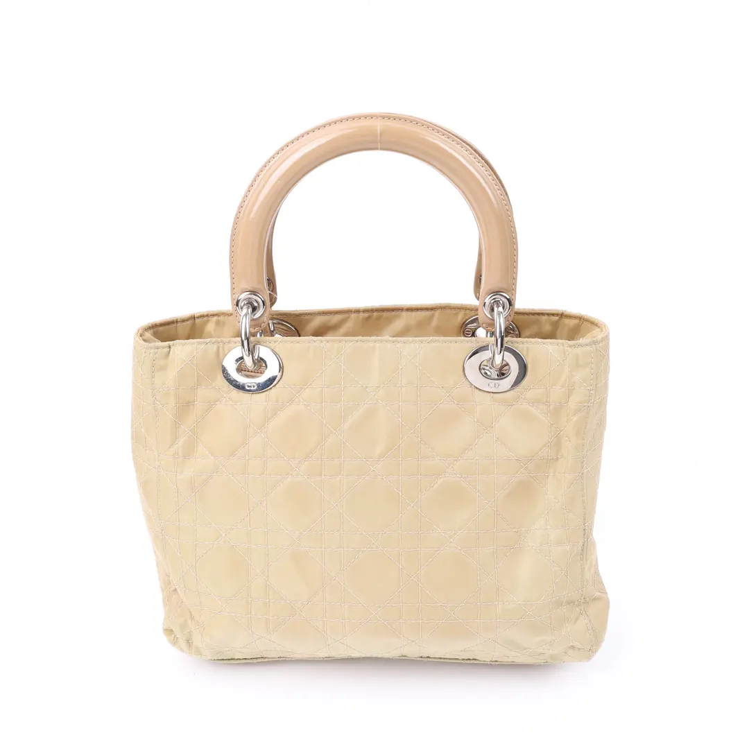 Dior Lady Dior Beige Cannage Nylon Handbag