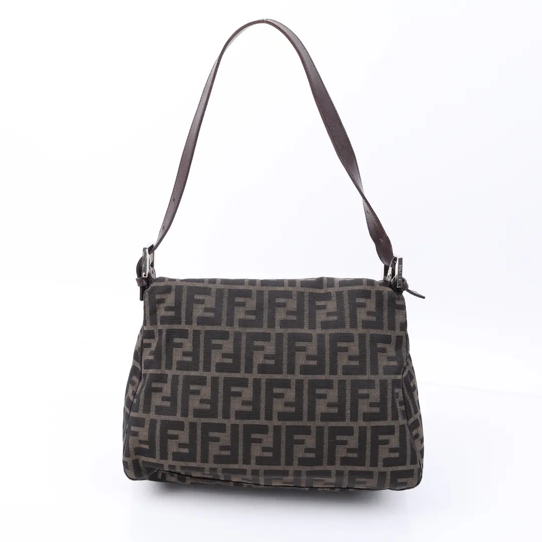 Fendi Baguette Brown Zucca Canvas Shoulder Bag