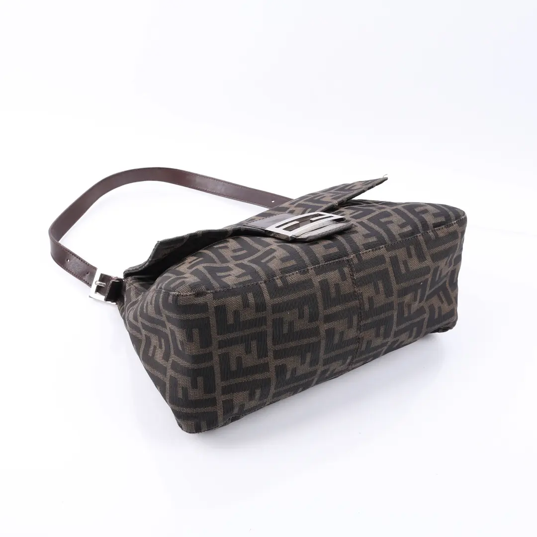 Fendi Baguette Brown Zucca Canvas Shoulder Bag