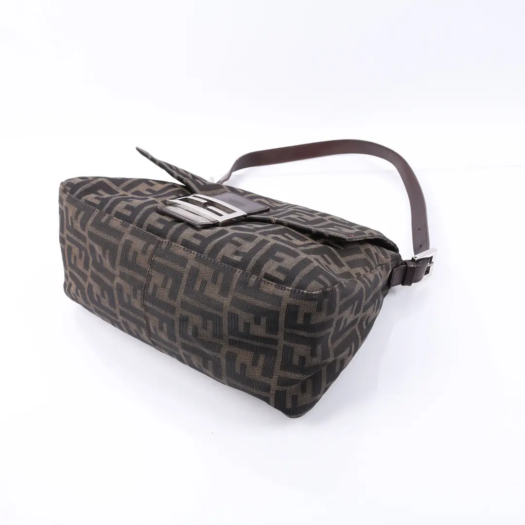 Fendi Baguette Brown Zucca Canvas Shoulder Bag