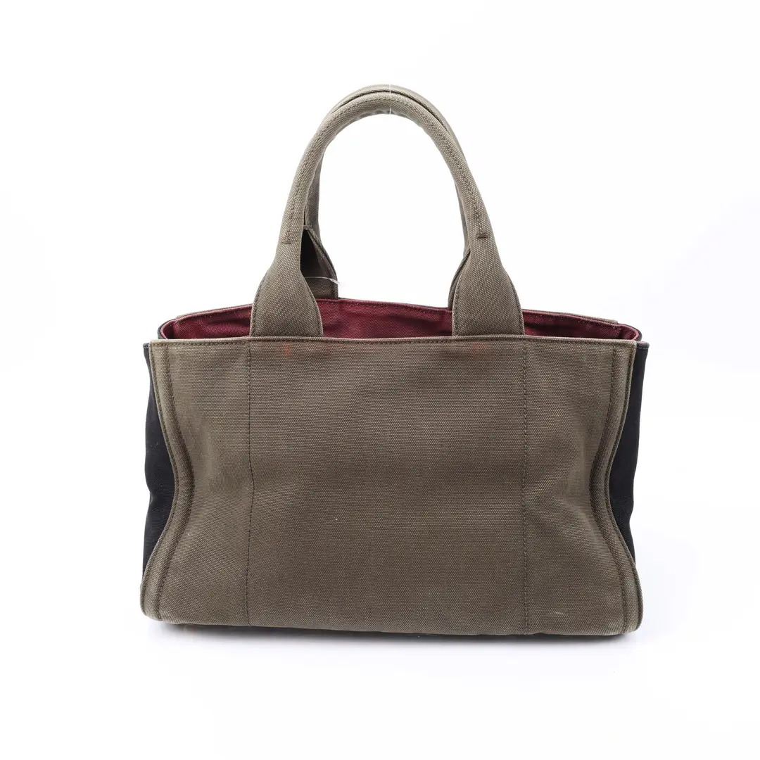 Prada Canapa Brown Canvas Tote Bag