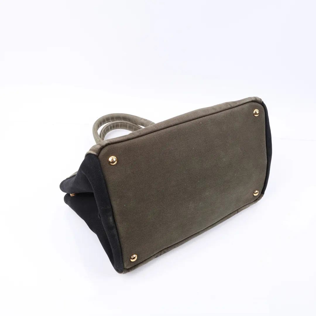 Prada Canapa Brown Canvas Tote Bag
