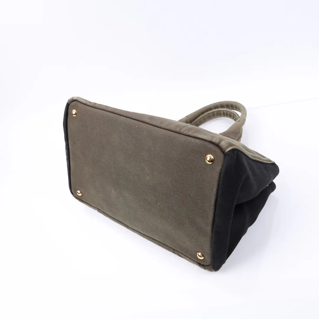 Prada Canapa Brown Canvas Tote Bag