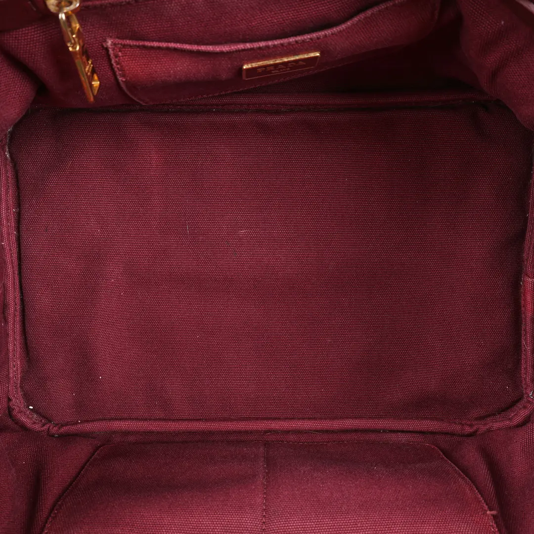Prada Canapa Brown Canvas Tote Bag