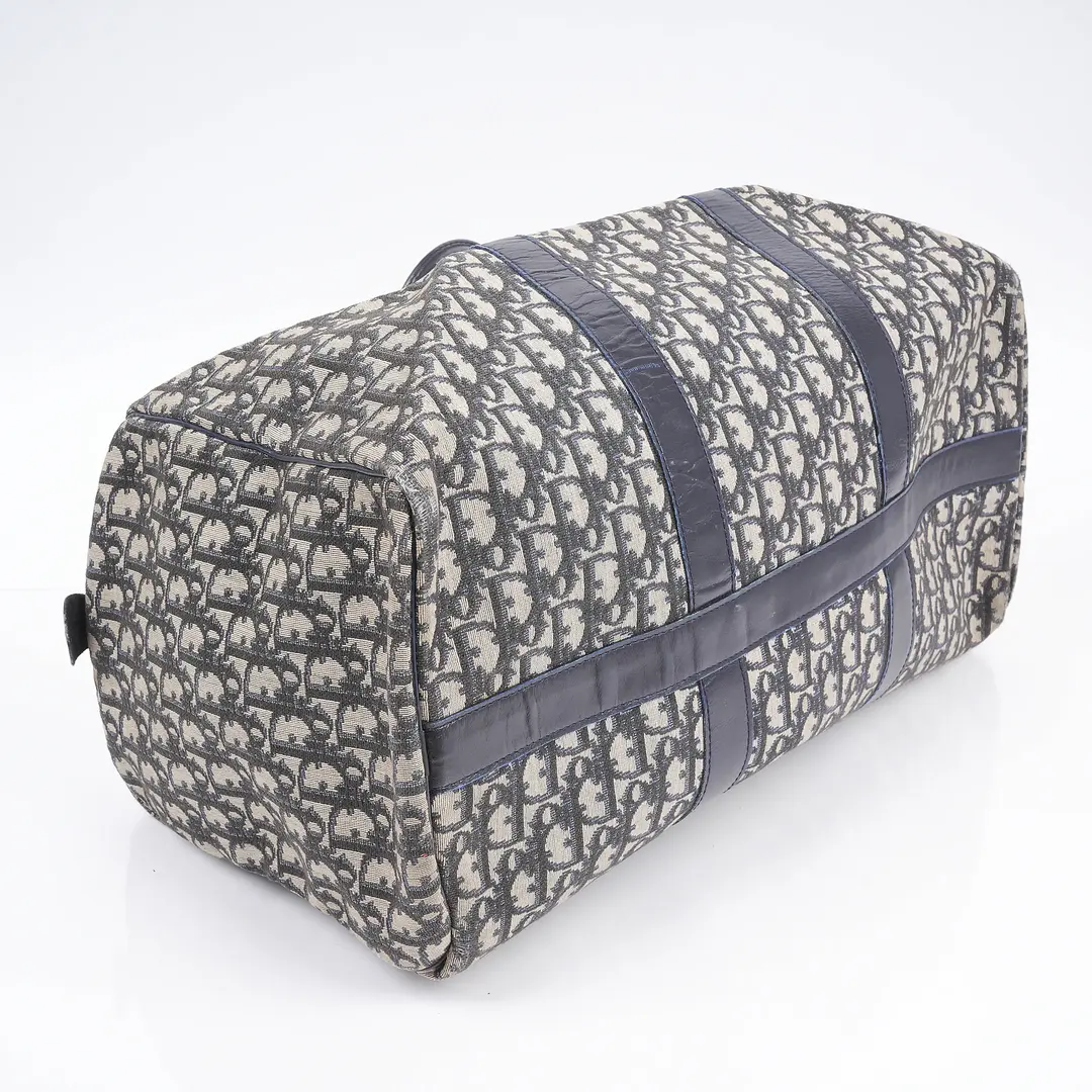 Dior Trotter Blue Canvas Boston Bag