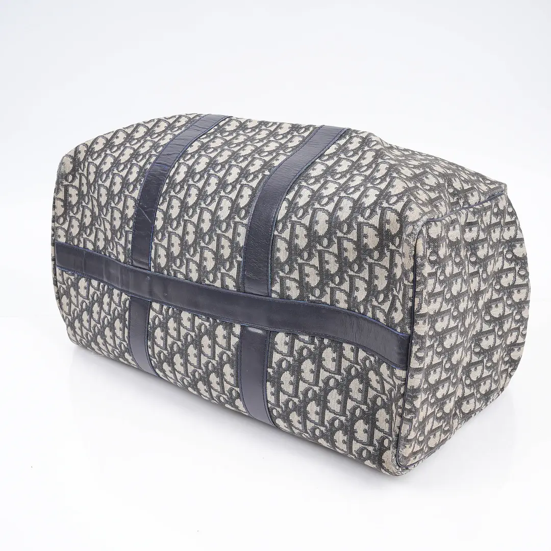 Dior Trotter Blue Canvas Boston Bag