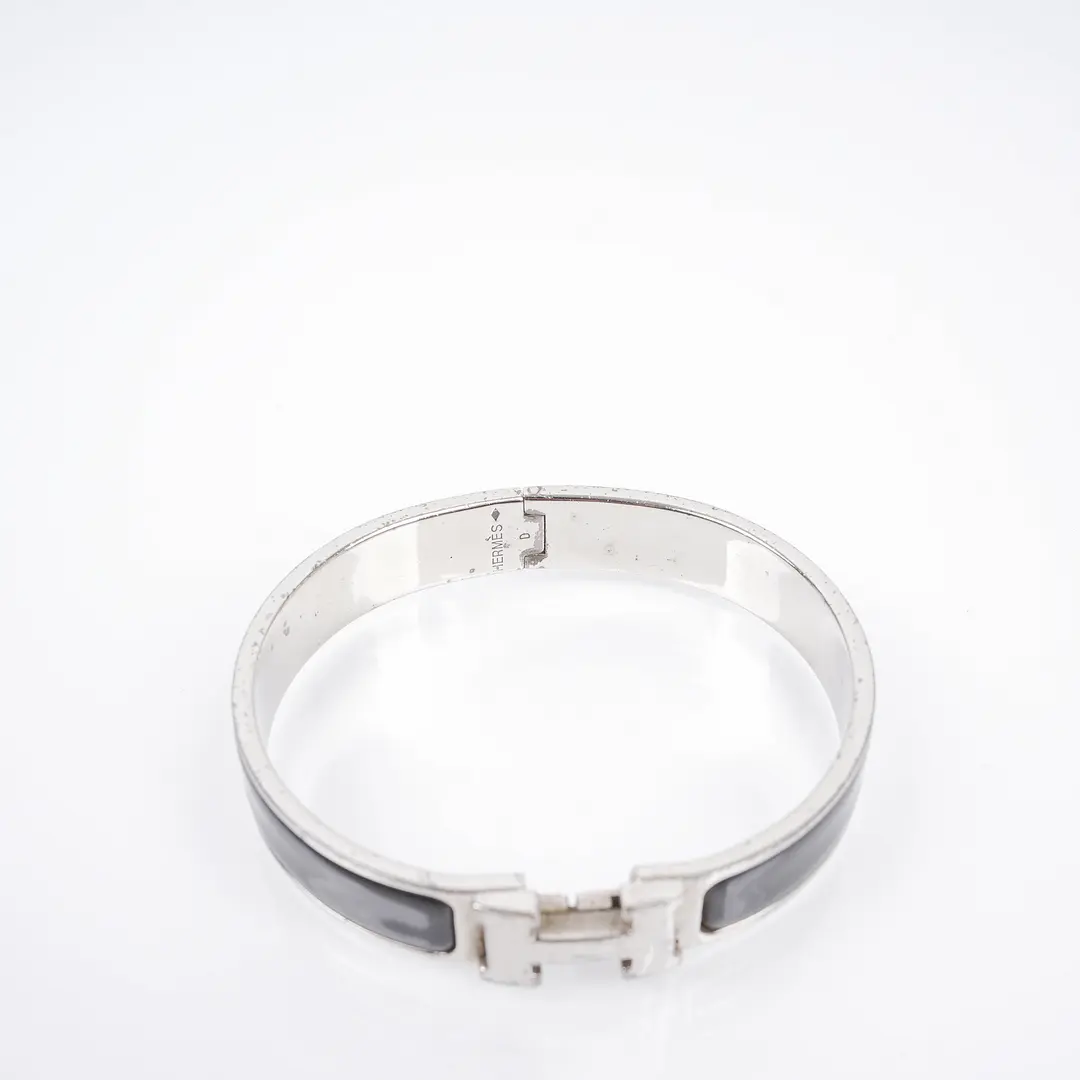 Hermes Clic H Black Enamel Bracelet