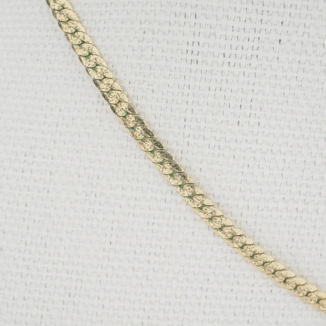 Dior Vintage Interlocking Loop Gold Rhinestone Necklace