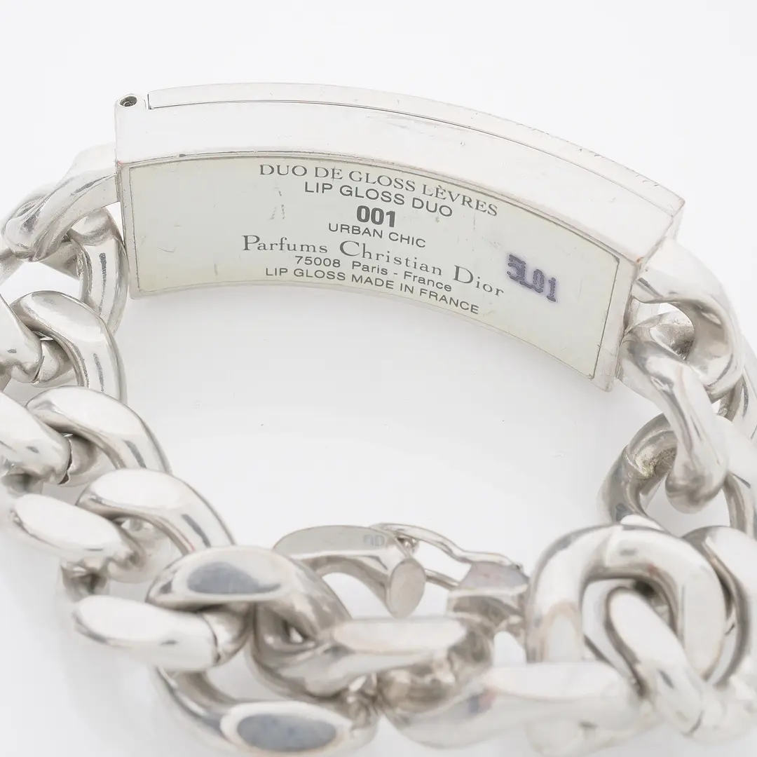 Dior Duo de Gloss Levres Urban Chic Silver Metal Bracelet
