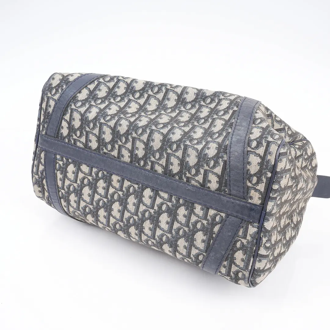 Dior Trotter Blue Canvas Boston Bag