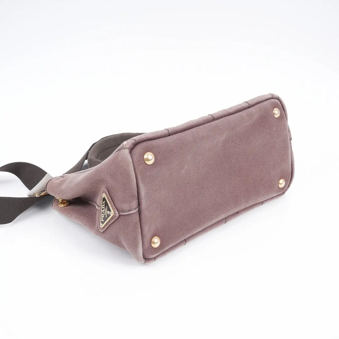 Prada Canapa Brown Canvas Shoulder Bag