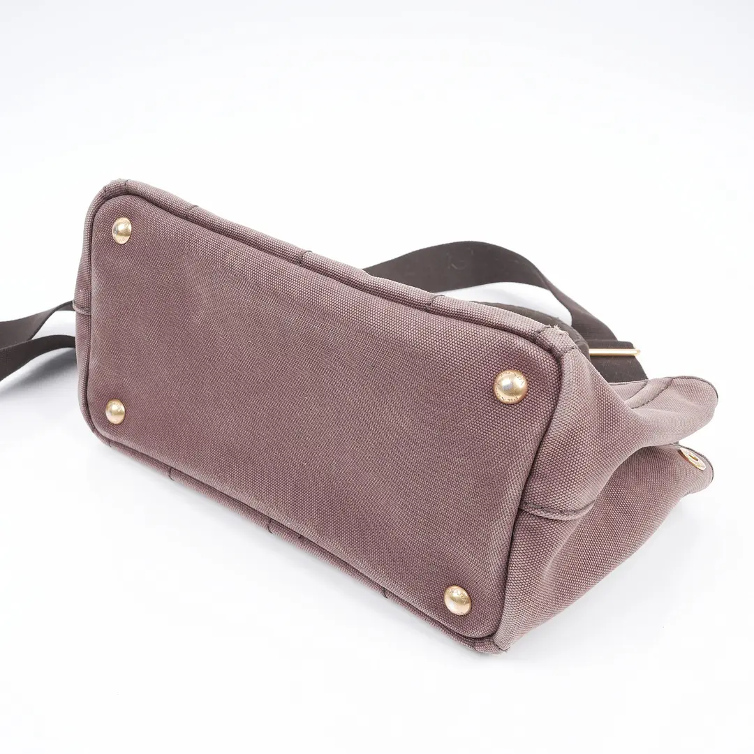 Prada Canapa Brown Canvas Shoulder Bag