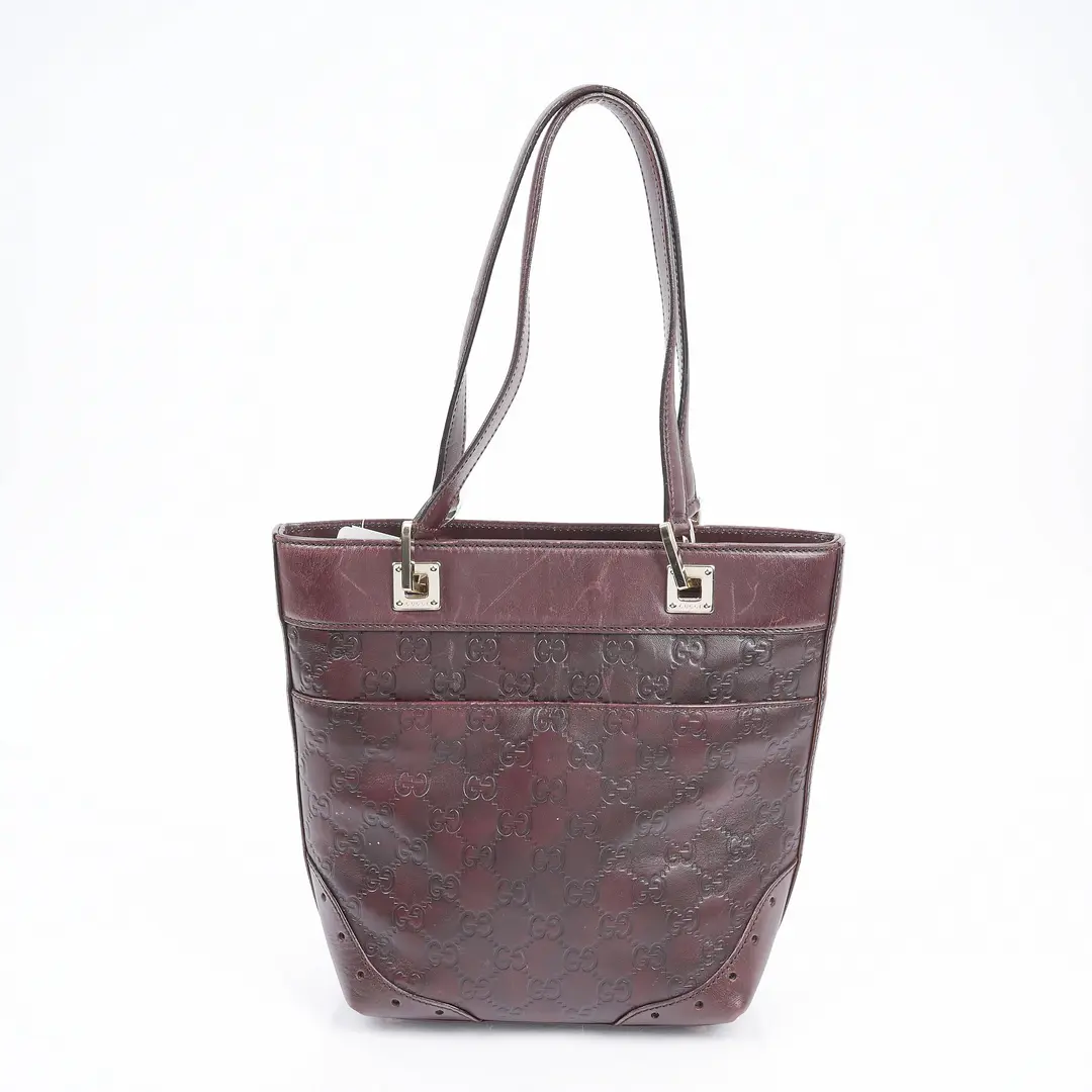 Gucci Guccissima Horsebit Purple Leather Shoulder Bag