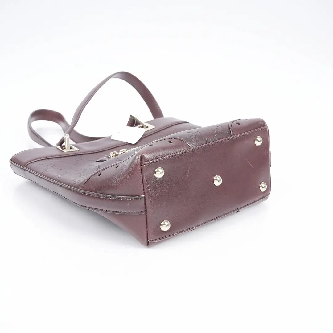 Gucci Guccissima Horsebit Purple Leather Shoulder Bag