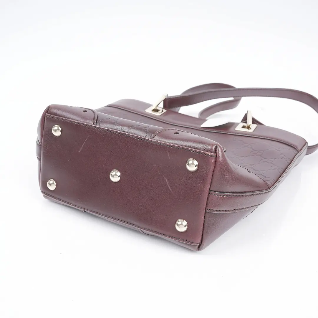 Gucci Guccissima Horsebit Purple Leather Shoulder Bag