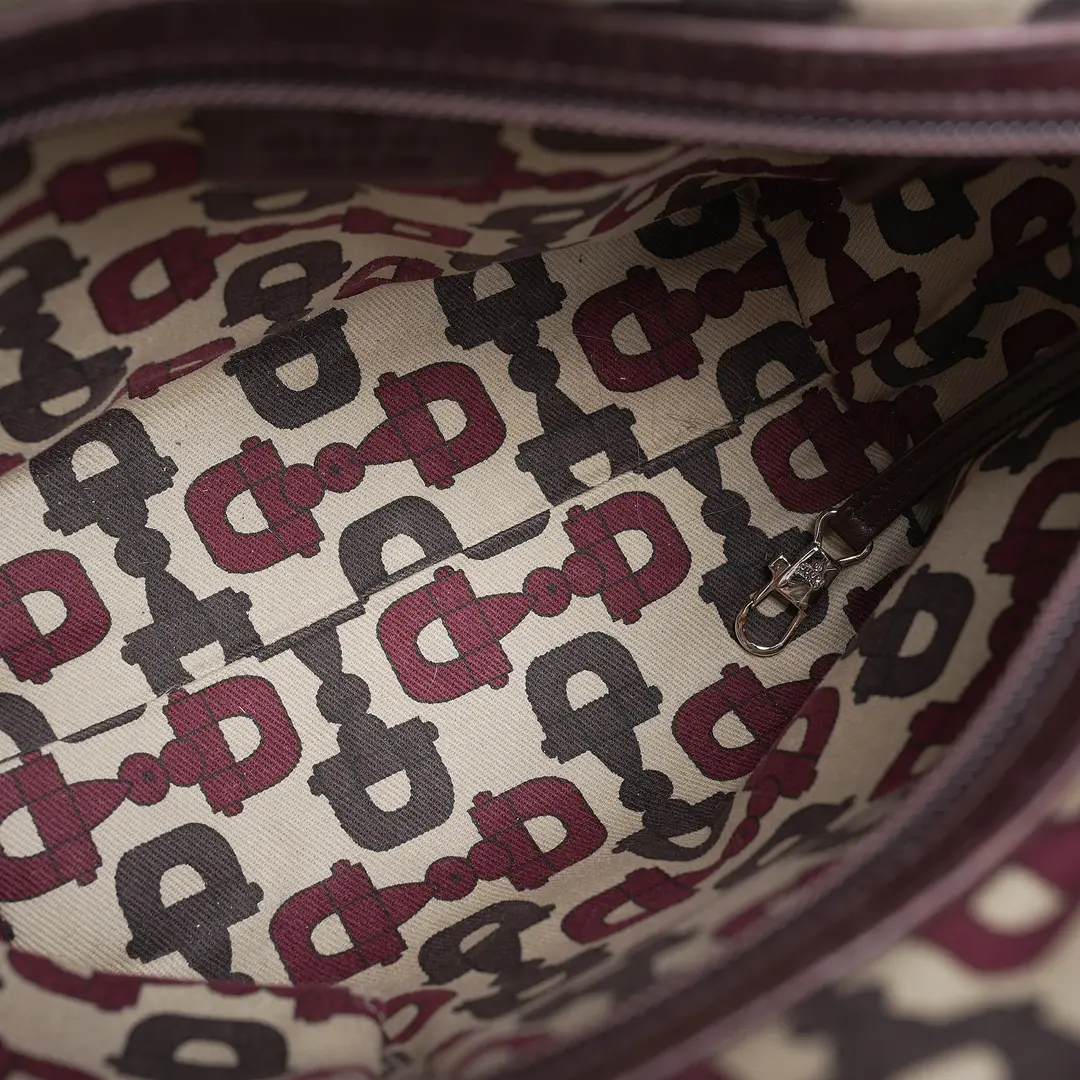 Gucci Guccissima Horsebit Purple Leather Shoulder Bag