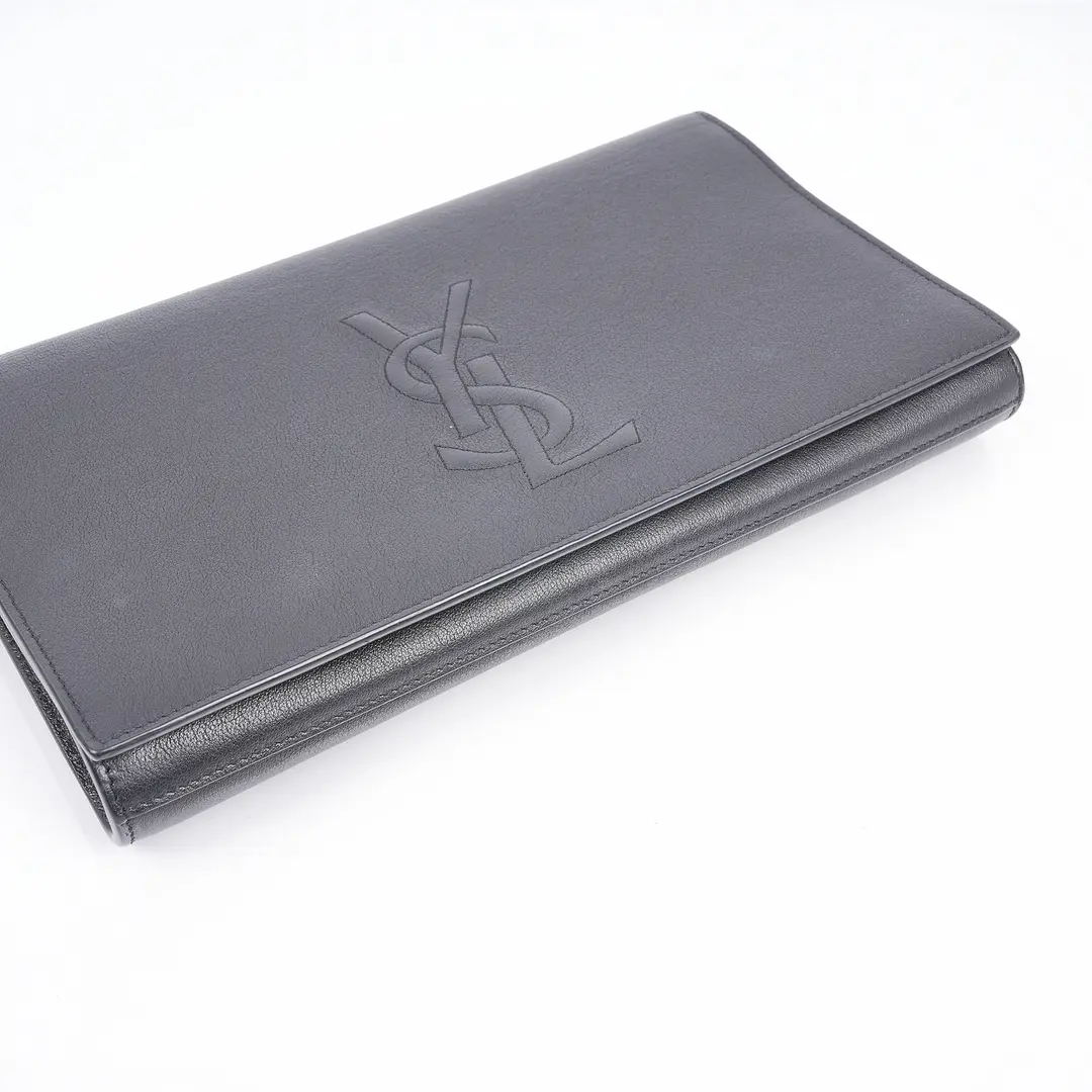 Saint Laurent Belle de Jour Black Leather Clutch