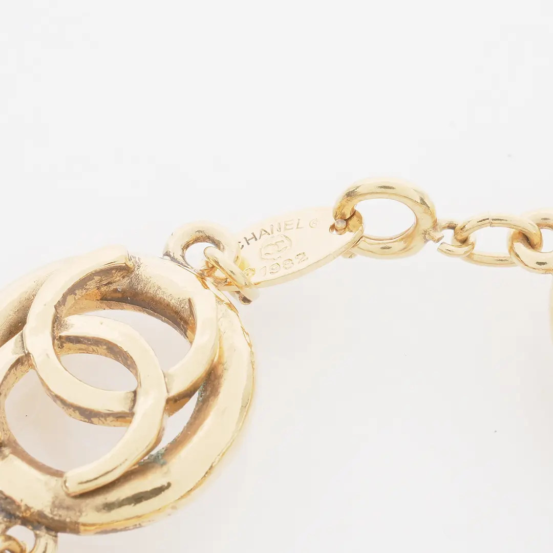Chanel CC Logo Gold Vintage 1982 Bracelet