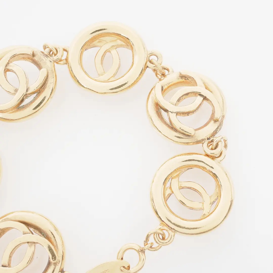 Chanel CC Logo Gold Vintage 1982 Bracelet