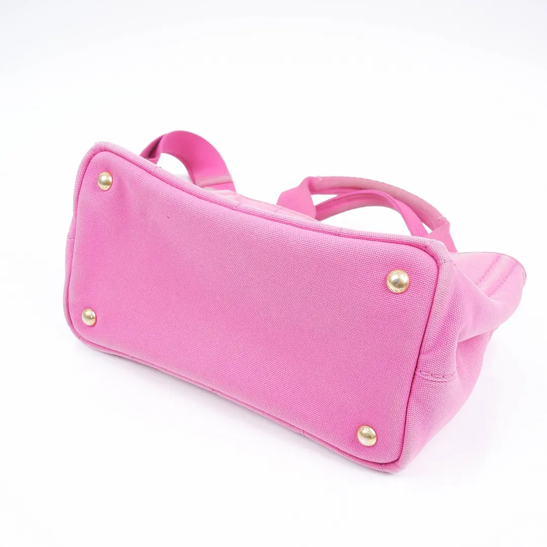 Prada Canapa Pink Canvas Mini Tote Bag