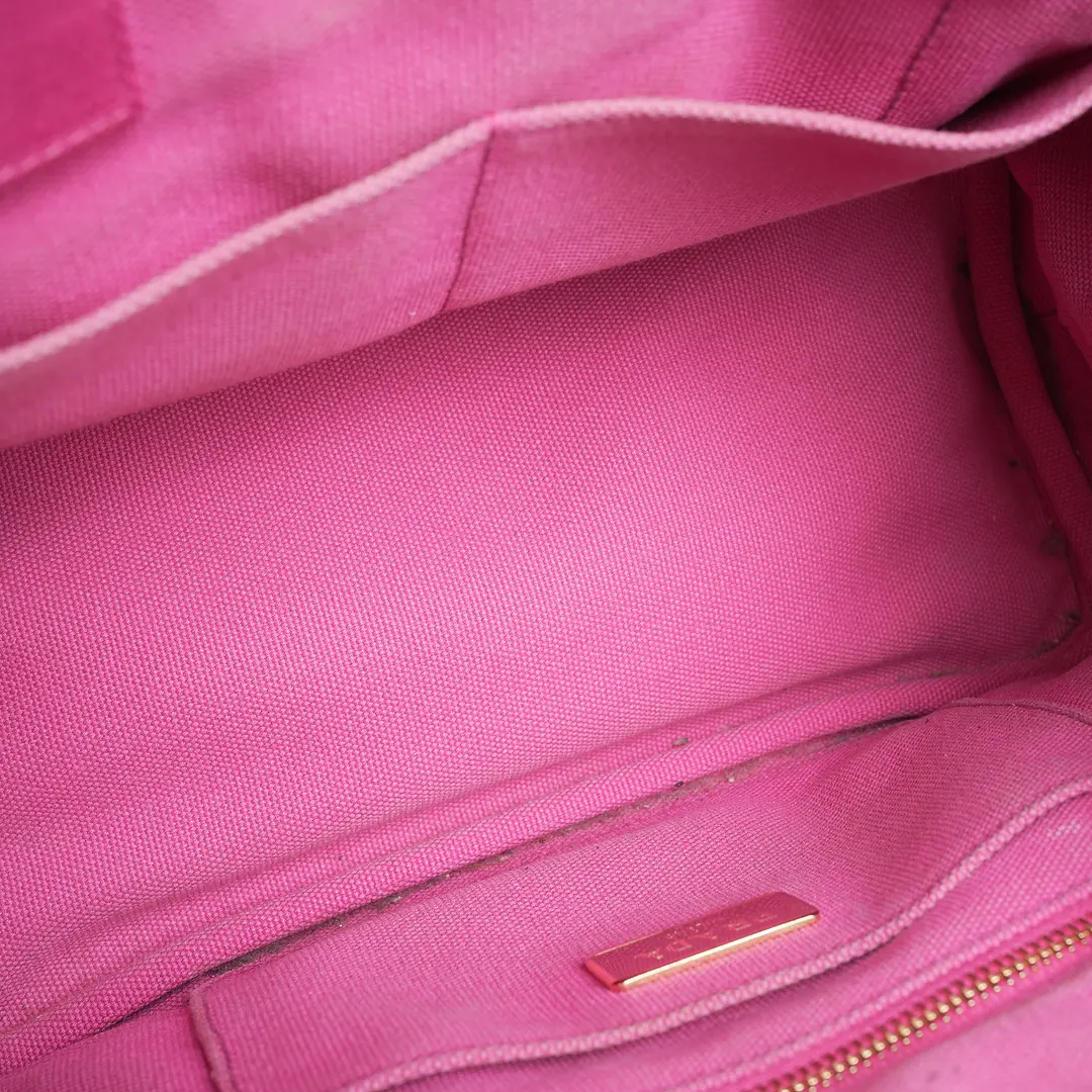 Prada Canapa Pink Canvas Mini Tote Bag