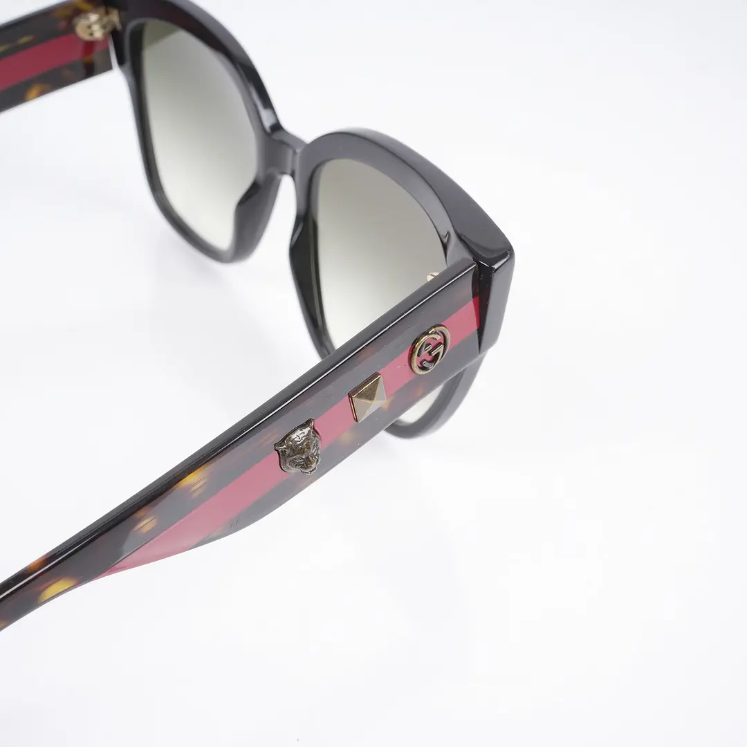 Gucci GG0058S Black Acetate Cat-Eye Sunglasses