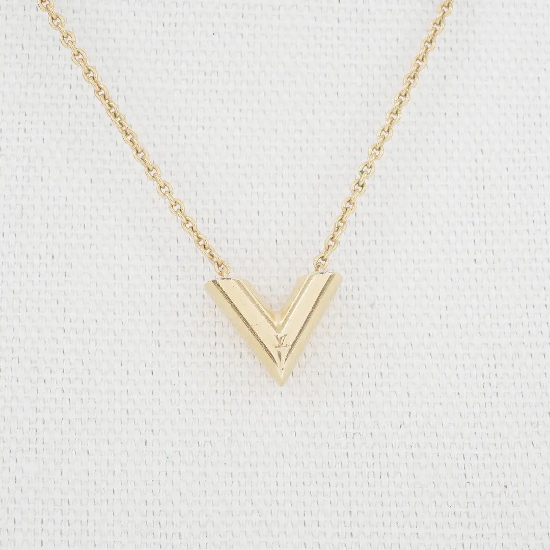 Louis Vuitton Essential V Gold Necklace